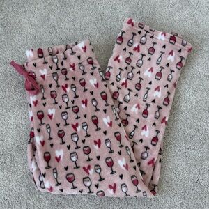 Cozy Pink Wine Pajama Pants
